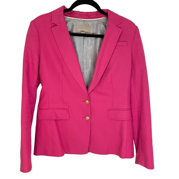 Banana Republic Hot Pink Barbie Flirty Pink Core Career 2 Button Blazer SZ 10 - Picture 5 of 8